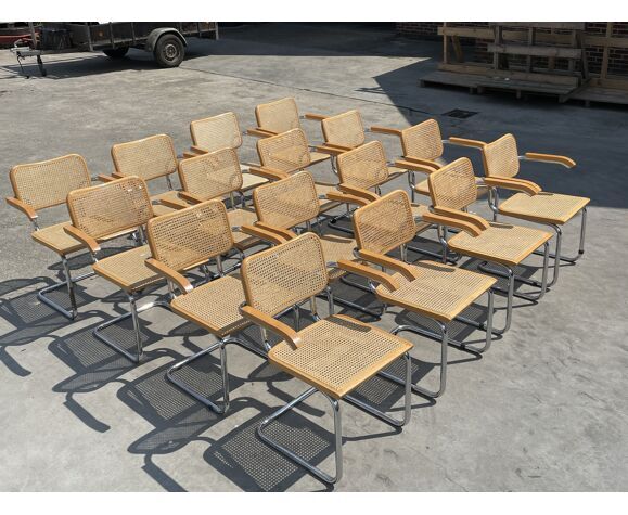Set of 4 Cesca model armchairs by Marcel Breuer