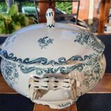 Old iron clay soup tureen manufactured by LG model Pavots