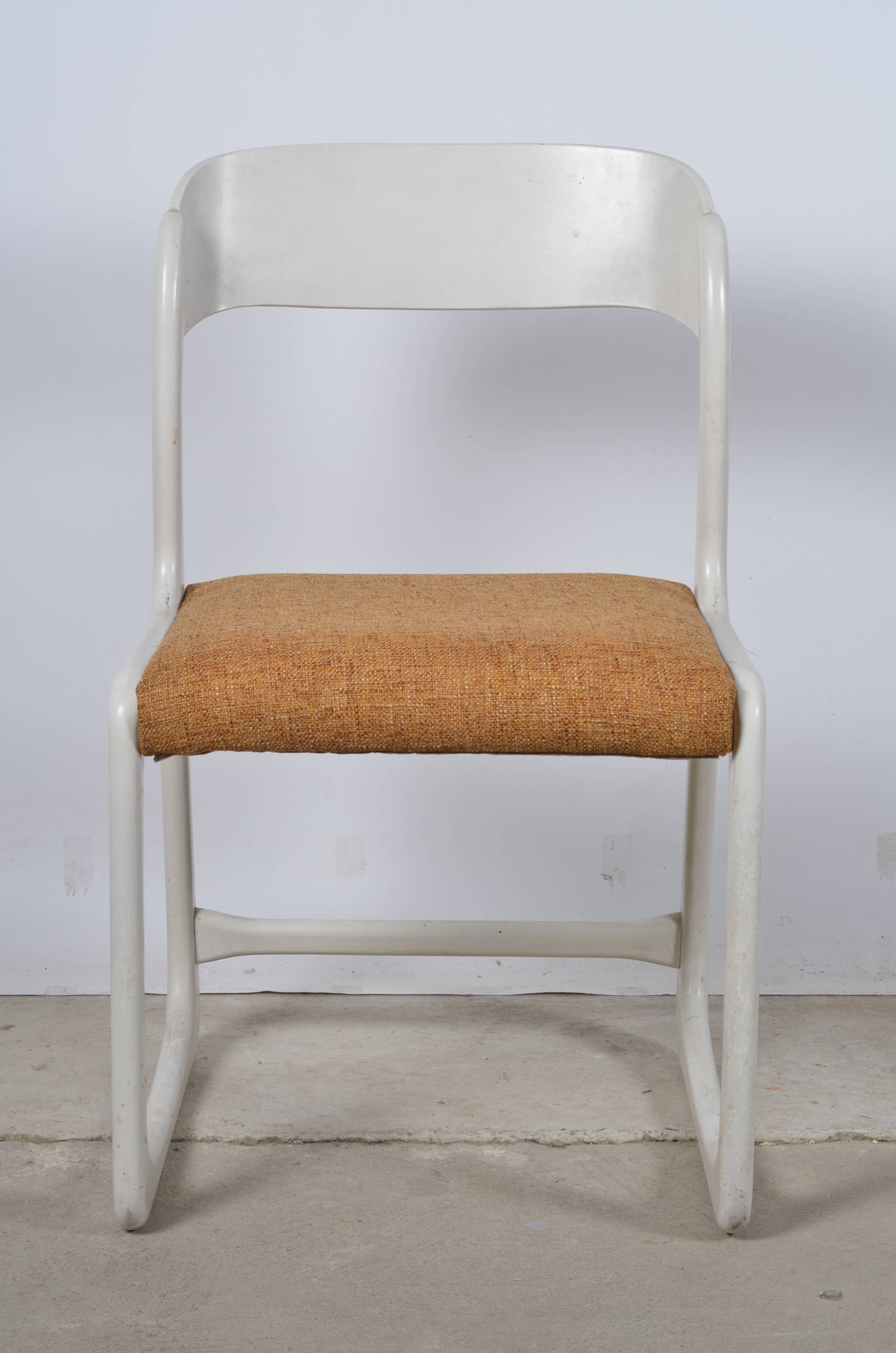 White Bauman sled chair