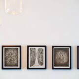 Abstract interlacing drawing in black and white 4