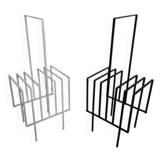 Steel magazine or record racks, 1960s, set of 2
