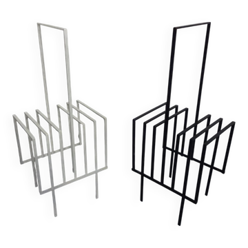Steel magazine or record racks, 1960s, set of 2