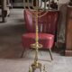 Golden bronze chandelier with seven arms, Menorah, candlestick on a stand, candelabrum.