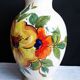 Flower vase, French vase in hand-painted earthenware, vase with floral decoration.