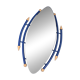 Asymmetrical postmodern blue mirror – Memphis style, 1980s