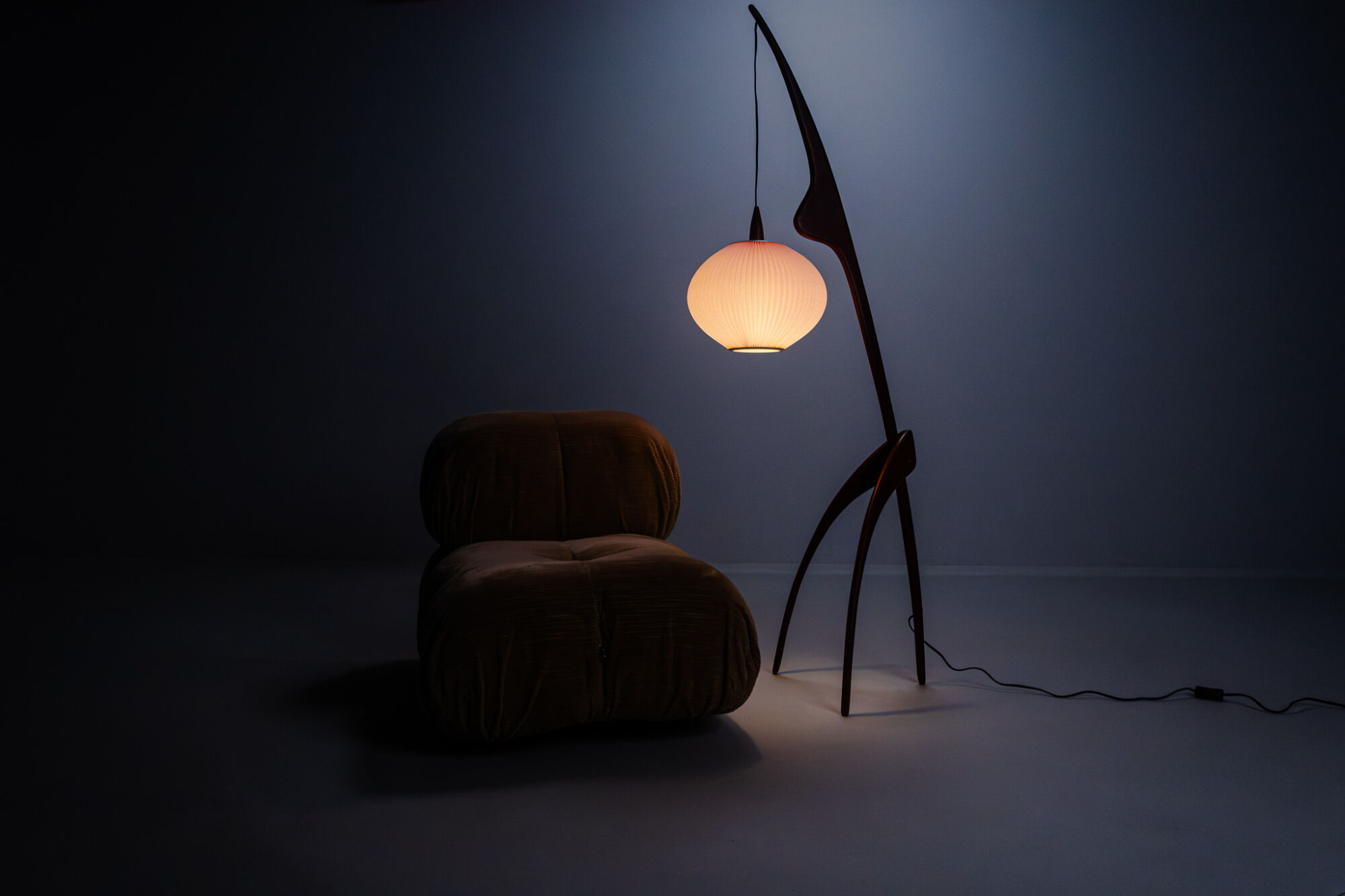Floor lamp Praying Mantis by Rispal, France, 1950s