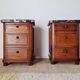 Paire de chevets Art déco en bois et marbre noir