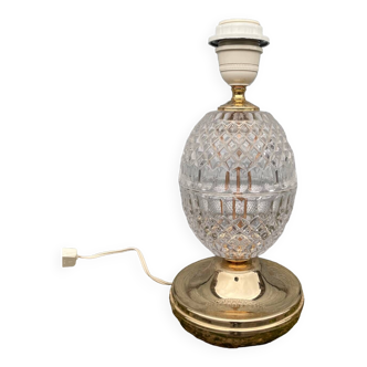 Hollywood Regency Style Brass Crystal Table Lamp