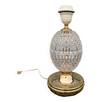 Lampe de table en cristal de laiton de style Hollywood Regency