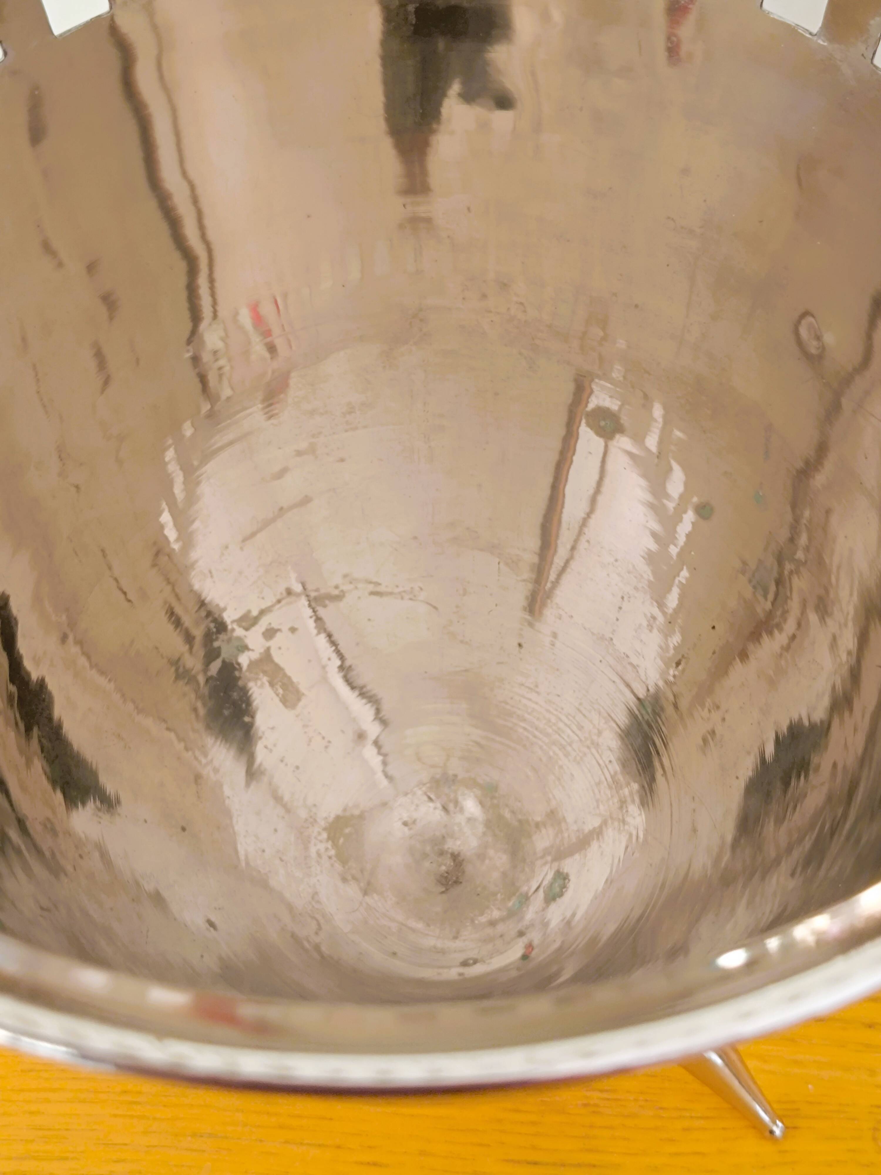 Silver metal wine cooler