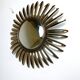 Vintage brass sunburst mirror, 1970s