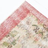 5x8 Pale Red & Cream Floral Pattern Vintage Rug, 144x250Cm