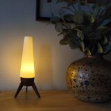 Rocket lamp, teak and opaline, 1950s