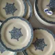 6 dessert plates ironstone J. Vieillard Bordeaux "Garland"