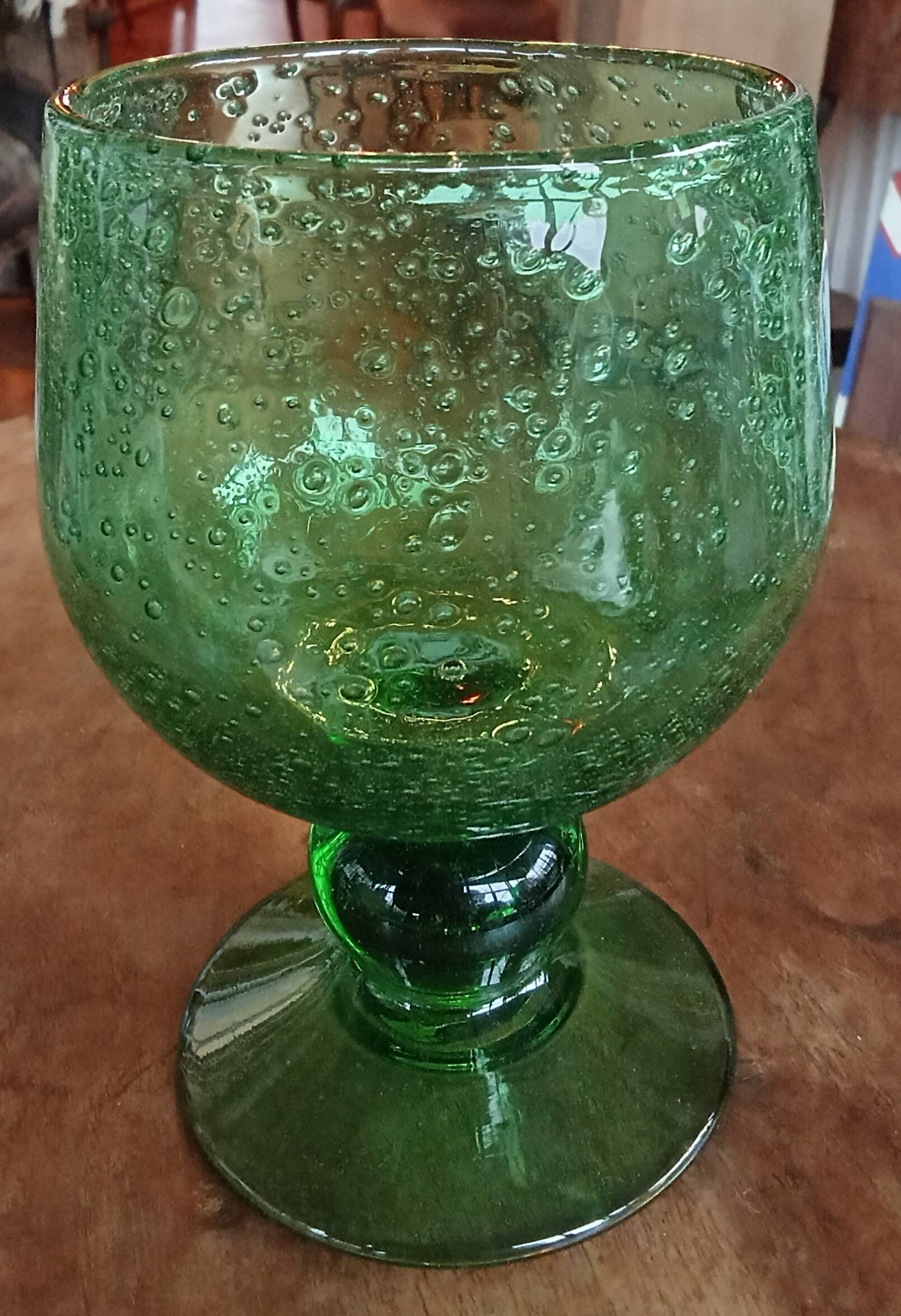 Set of 4 antique Biot stemmed glasses