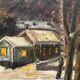 Original Swedish Oil on Panel – “Winter Landscape with House” by M. L. Jacobson – Signed – Vintage & Framed – 48 × 41 cm (18.9" × 16.1")