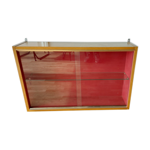Etagère murale vitrée en chêne
