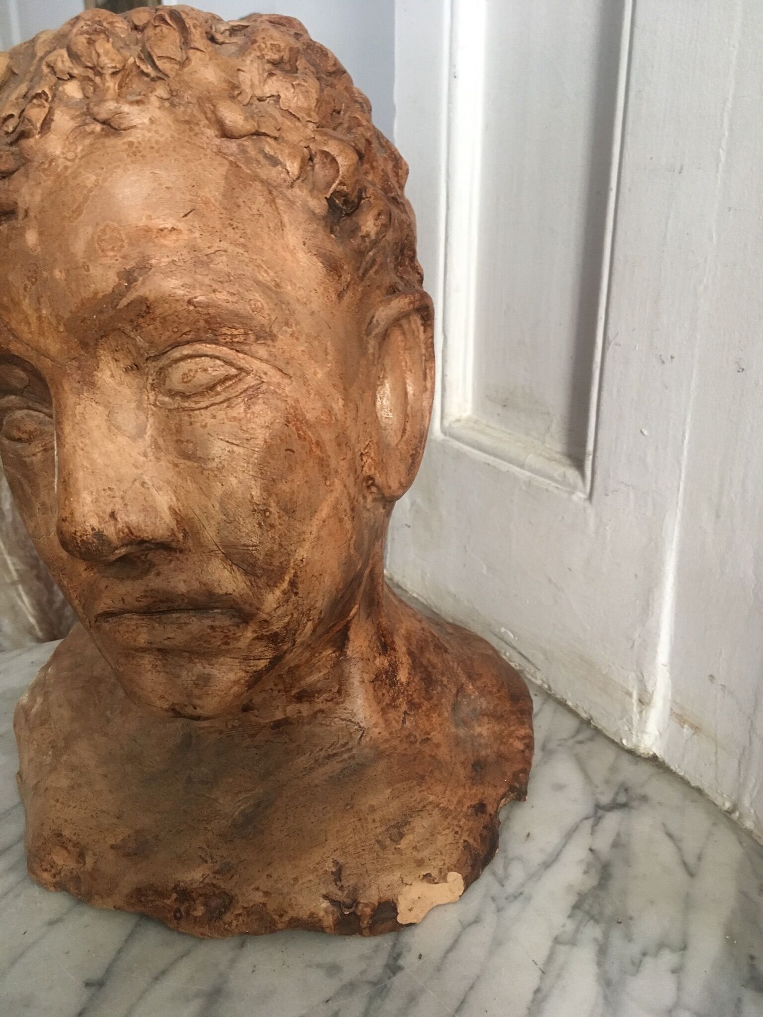 Vintage sculpted head to pose