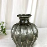 Pewter vase embossed by Alice and Eugène Chanal, 1900, signed