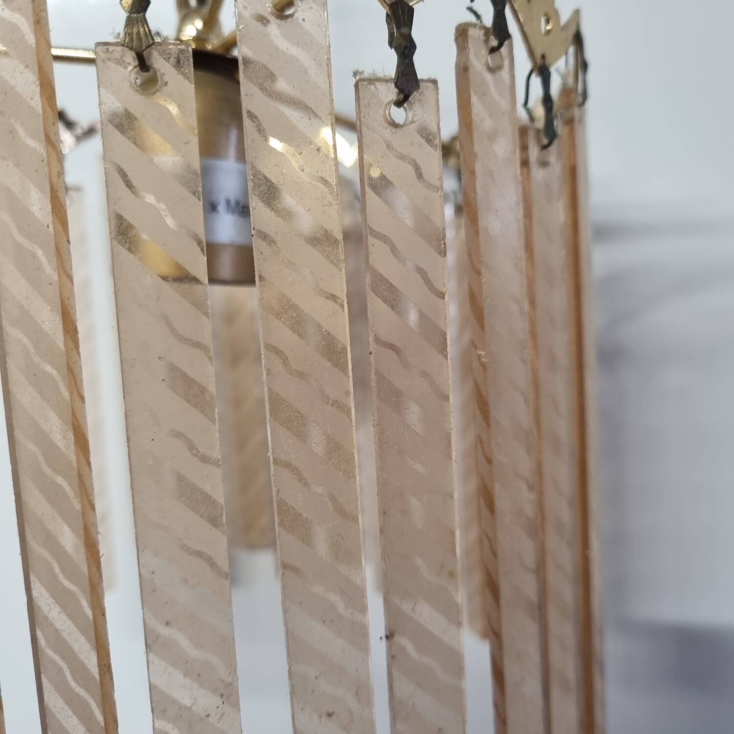 Suspension with pink glass pendants, 1980s