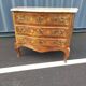 Chest of drawers old marquetry marble top Louis XV style