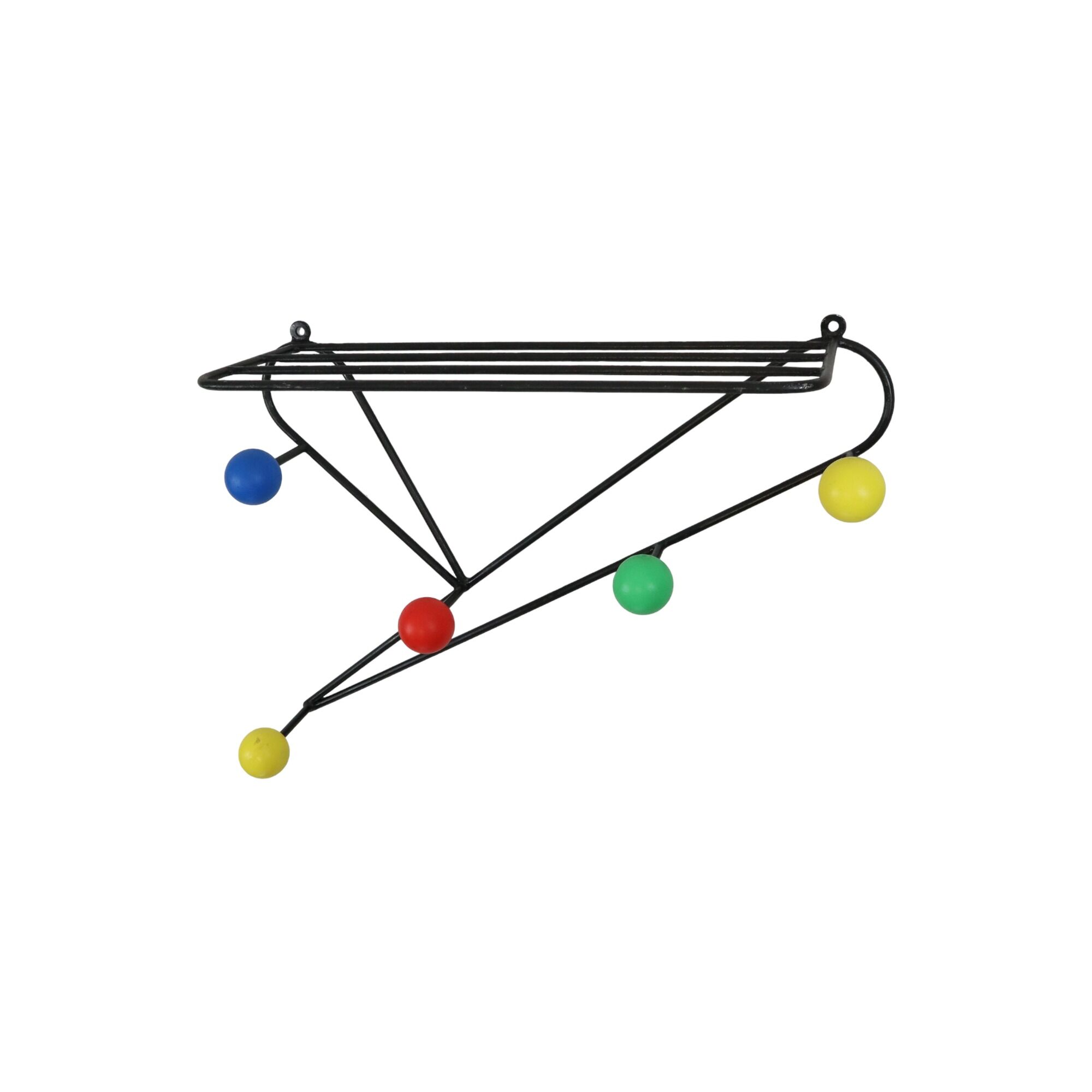 Coat rack design metal colored balls 70cm