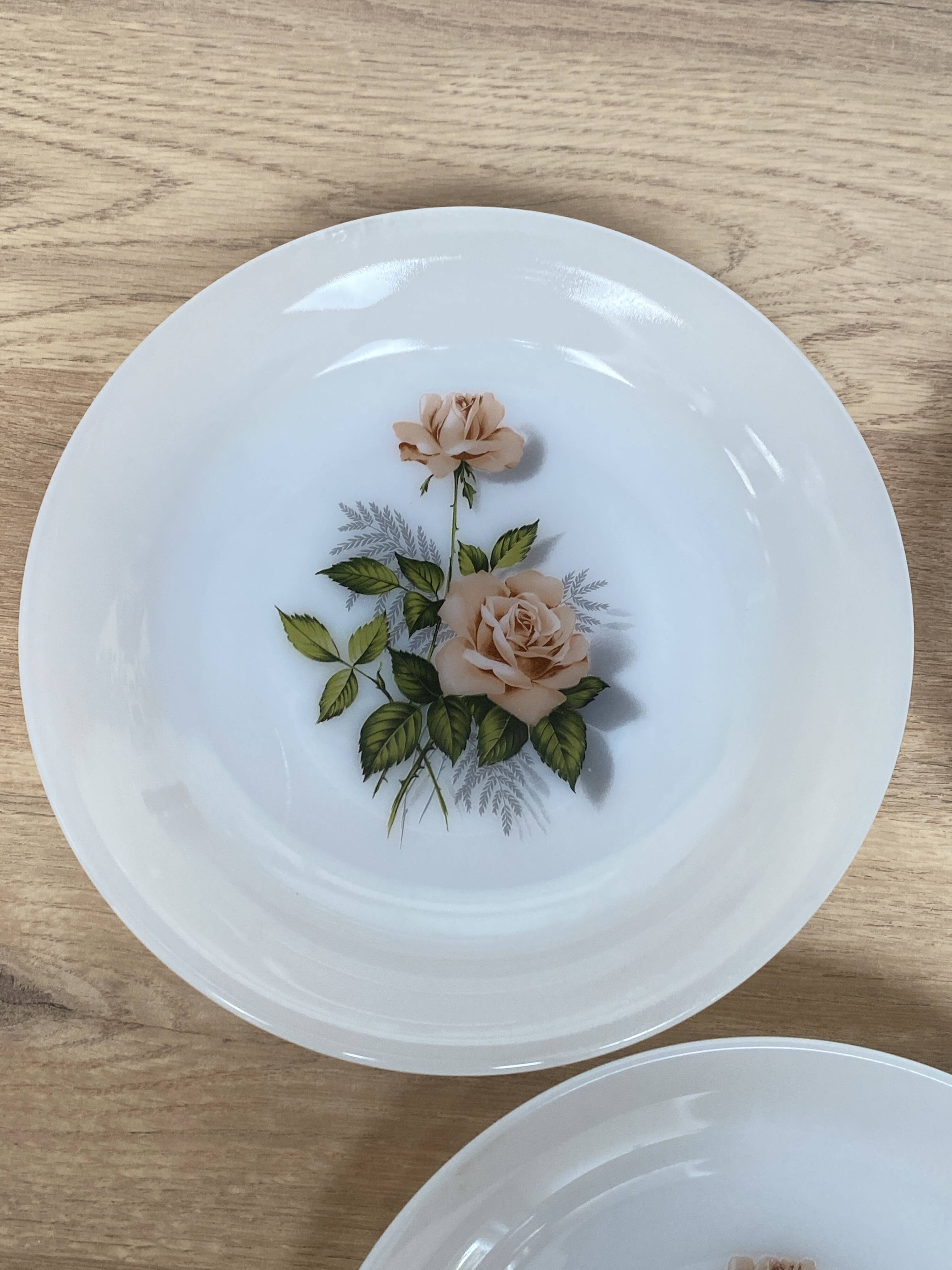 Set de 6 assiettes creuses Arcopal Rose de France
