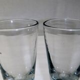 2 old bistro absinthe glasses blown glass on feet 16 cm collection