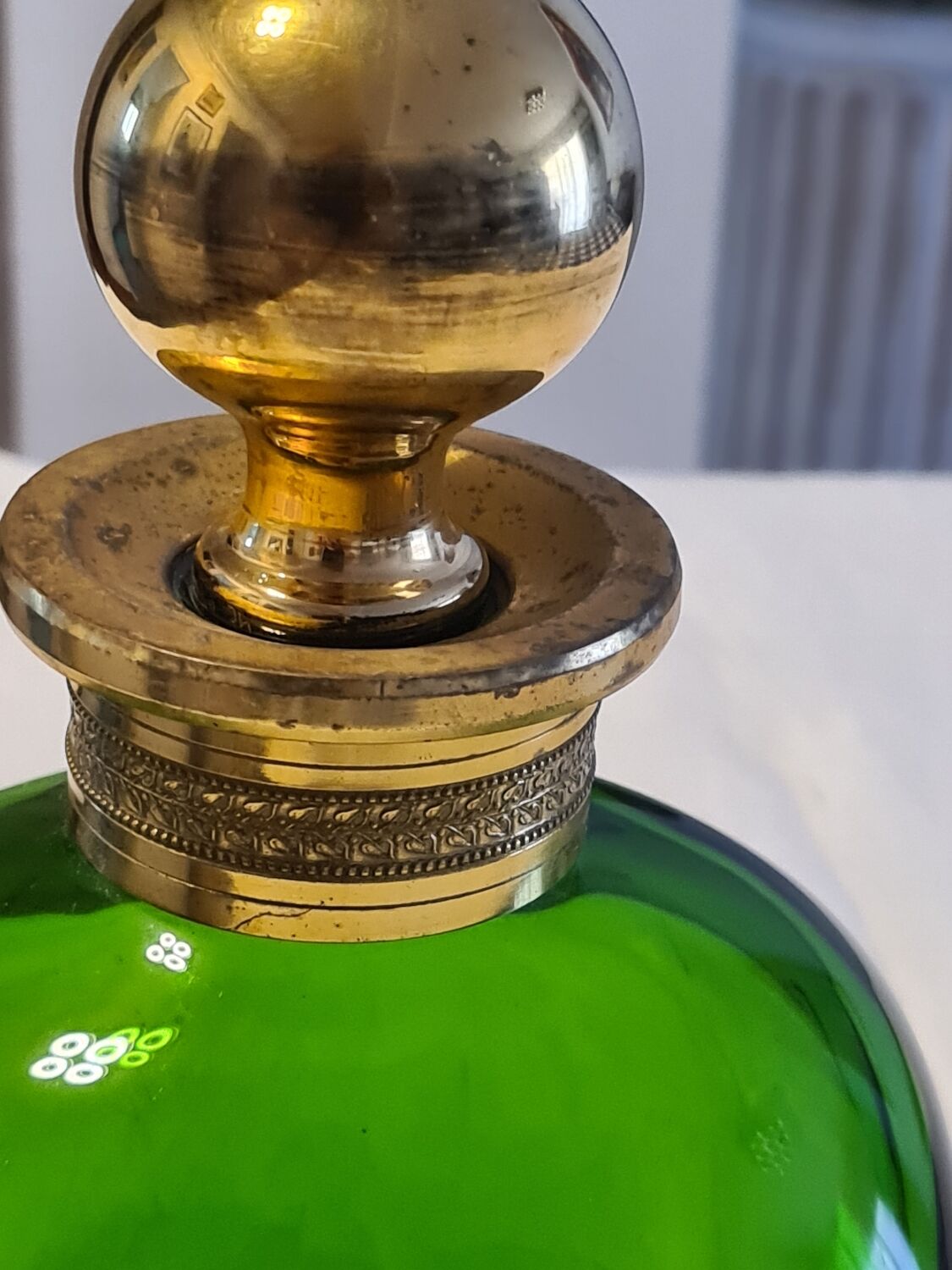 Whisky decanter in crystal and bronze