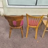 set of 6 mismatched vintage bistro chairs - wood