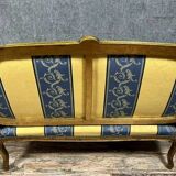 Louis XV style bench in gilded wood, 20th century
