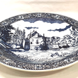 Large decorative plate decorations blue landscape diameter 40 cm