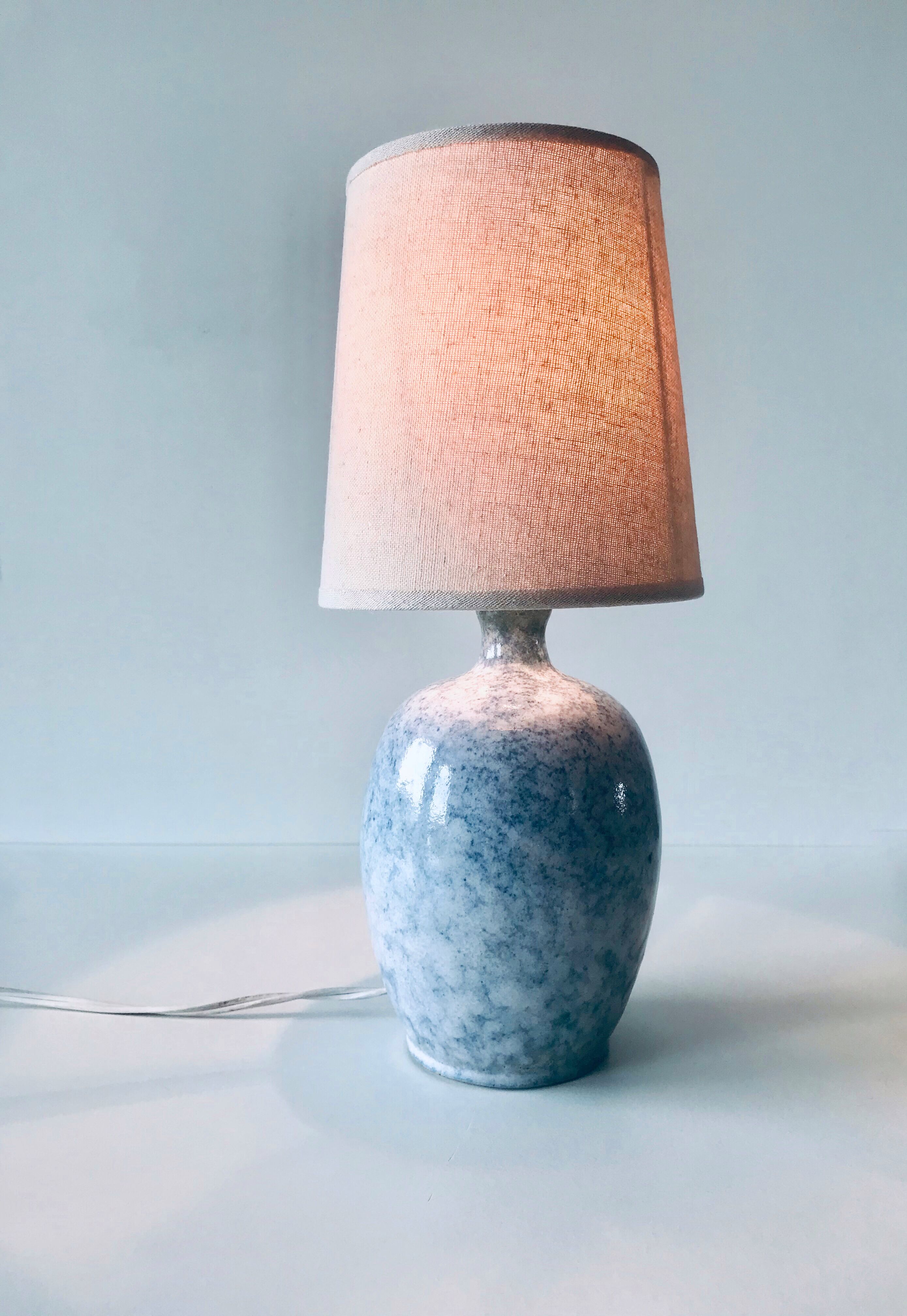 Ceramic lamp blue stoneware