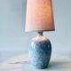 Lampe céramique grès bleu