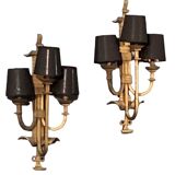 Pair of gilded metal sconces