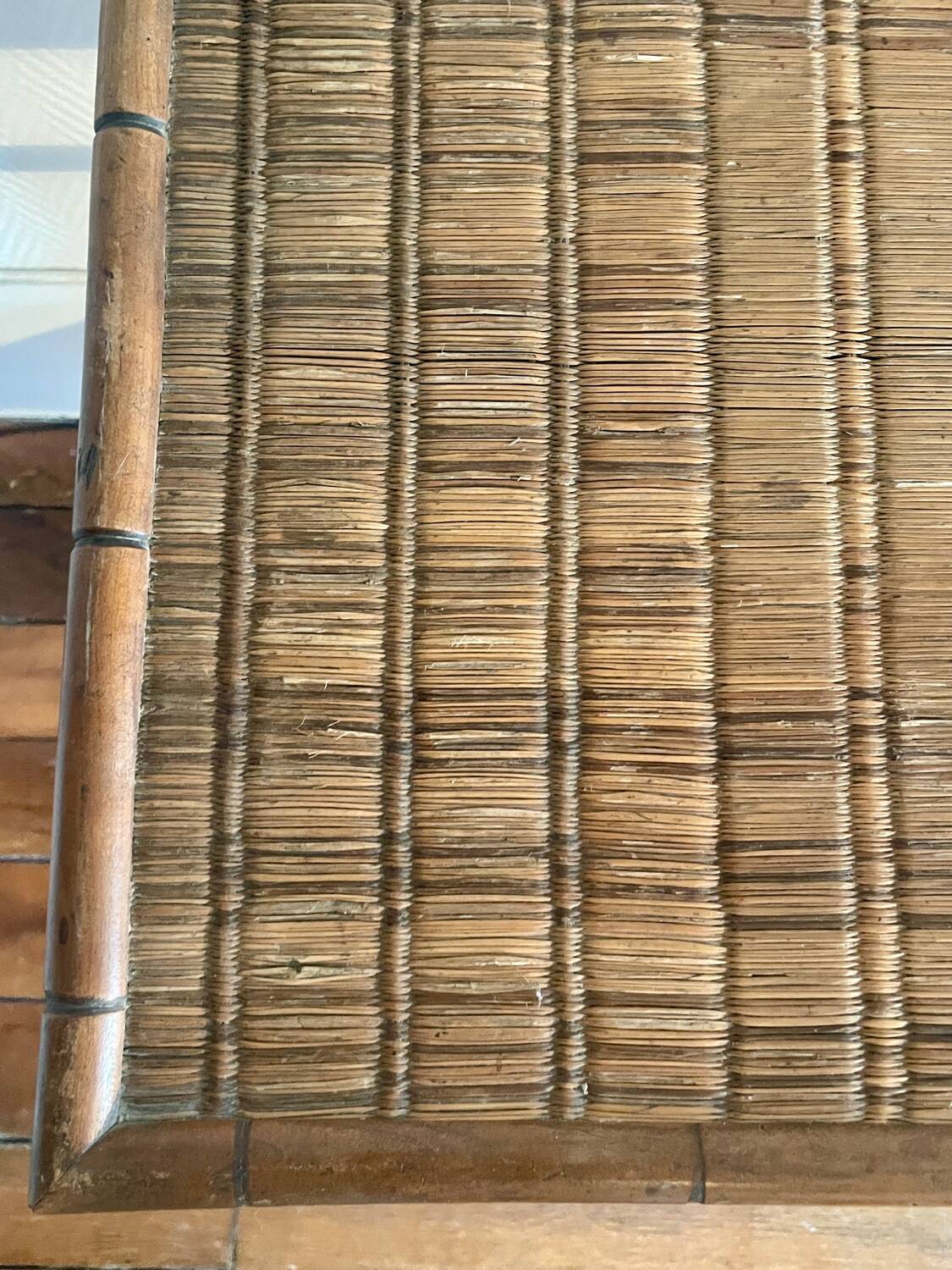 Colonial era bamboo imitation wood side table