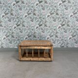 Storage bench in wood and straw (renovated)