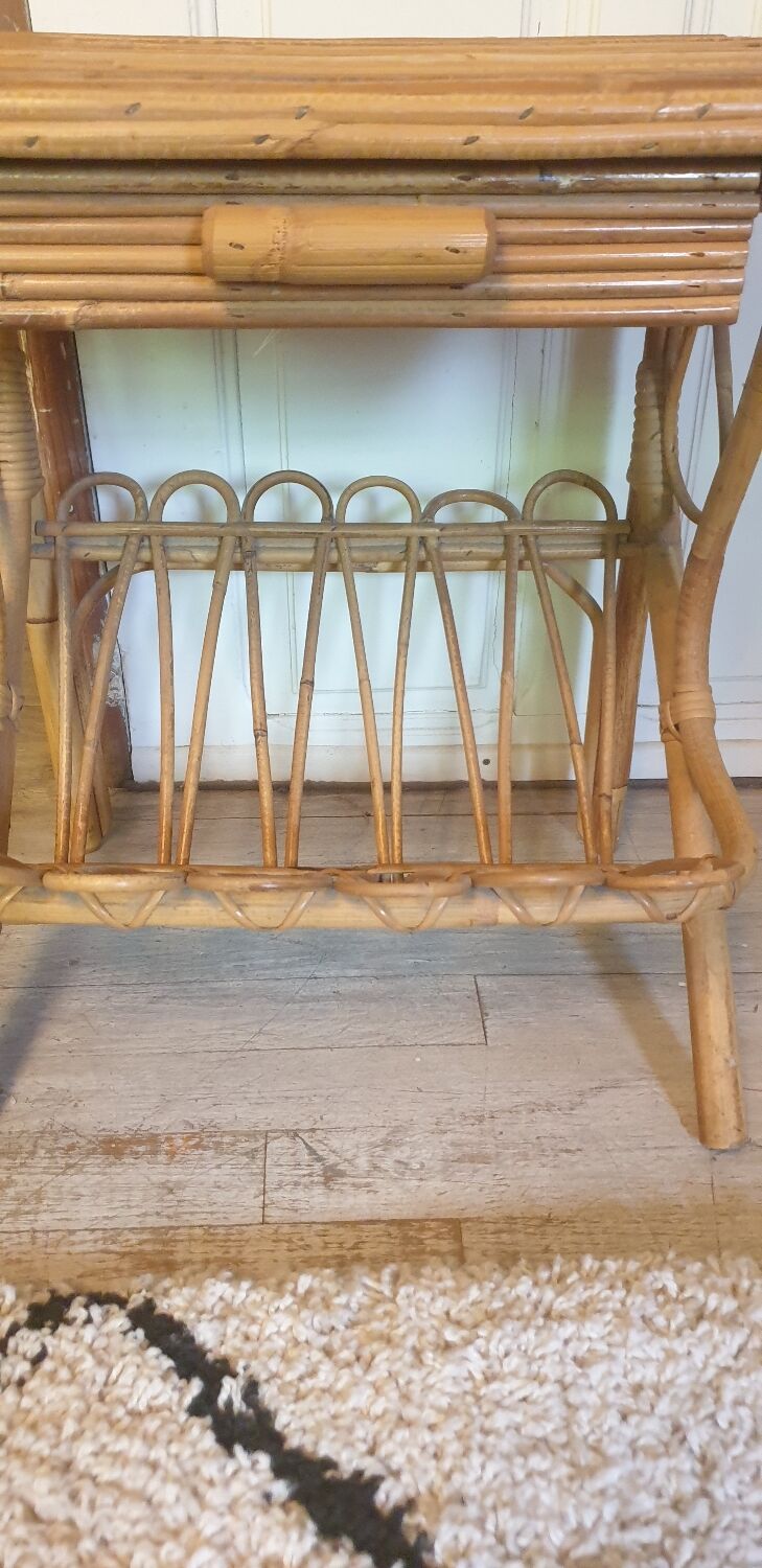 Rattan bedside table