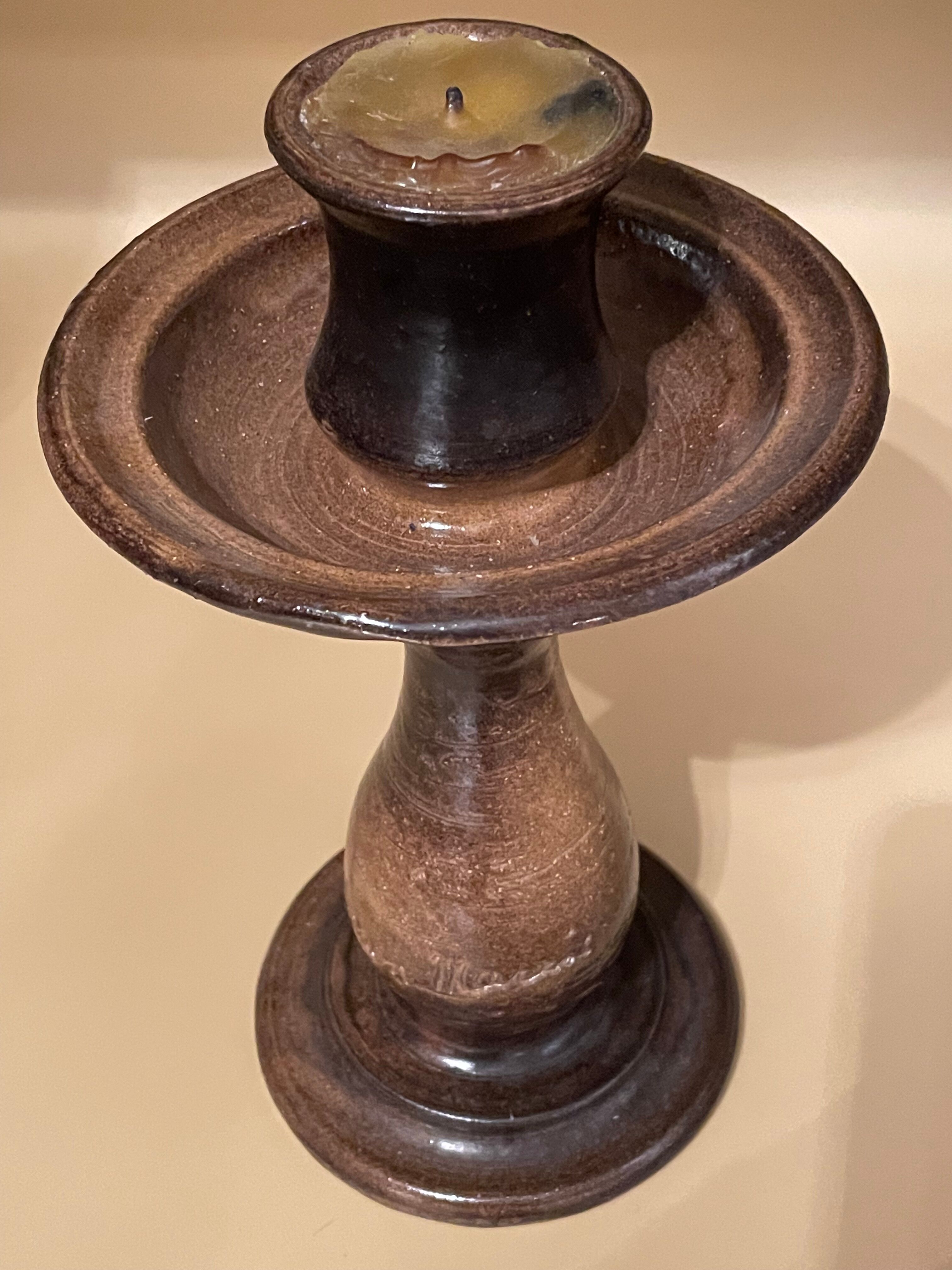 Candle holder in terracotta by Jean Marais, Vallauris 60