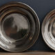 Series of 3 plates in silver metal, Ravinet punch