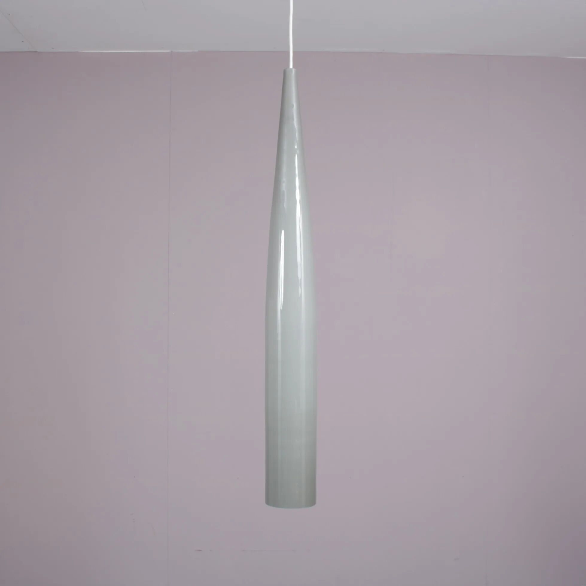 Alessandro Pianon hanging lamp in grey glass for Vistosi, Italy 1960