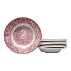 Série de 8 assiettes creuses vintage