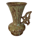 Ancien vase céramique marron vert
