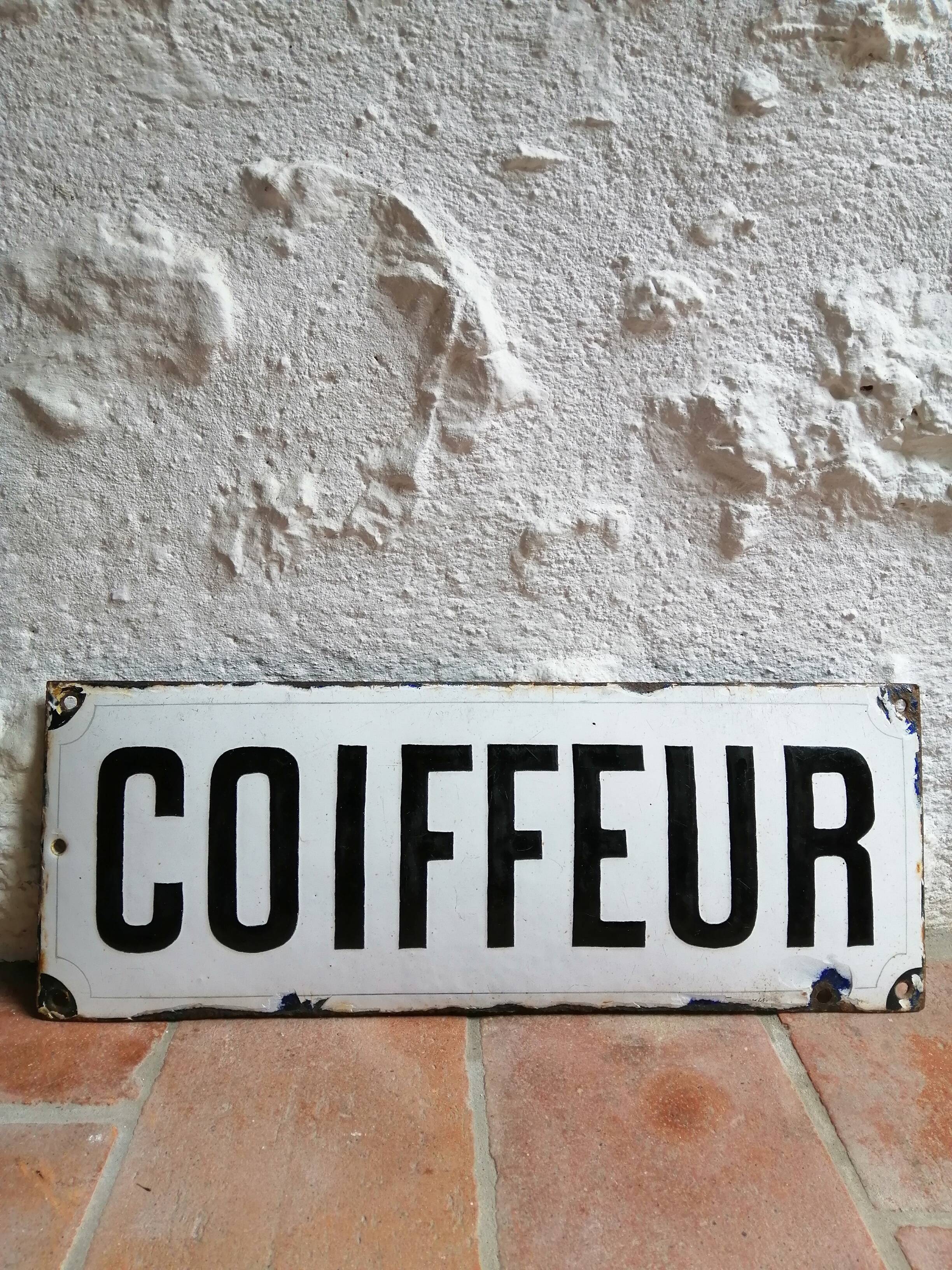 Hairdresser's advertising plate