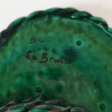 Pair of enamelled woven ceramic trinket trays signed BL, Le Brusc (Var)