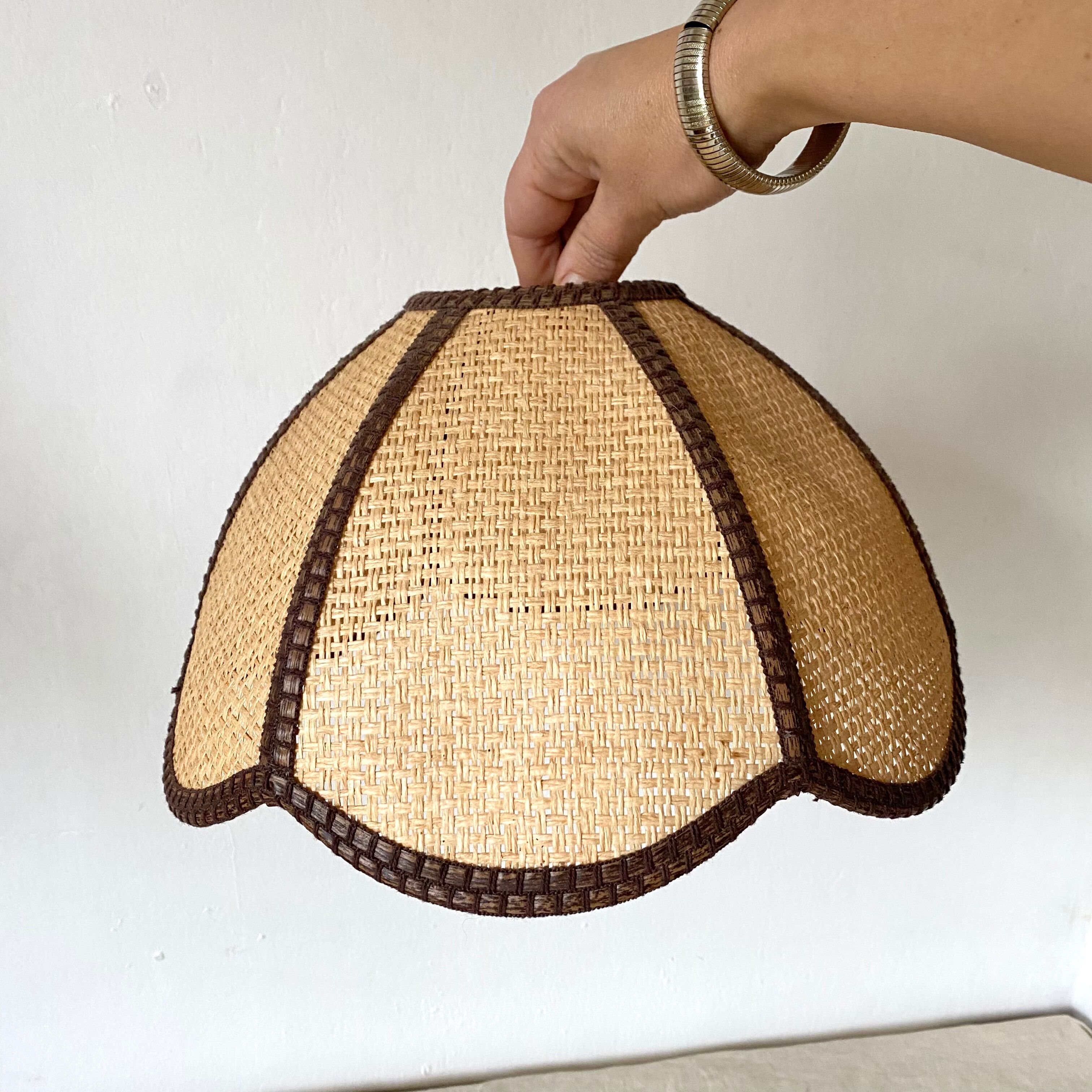 Abat jour vintage cannage