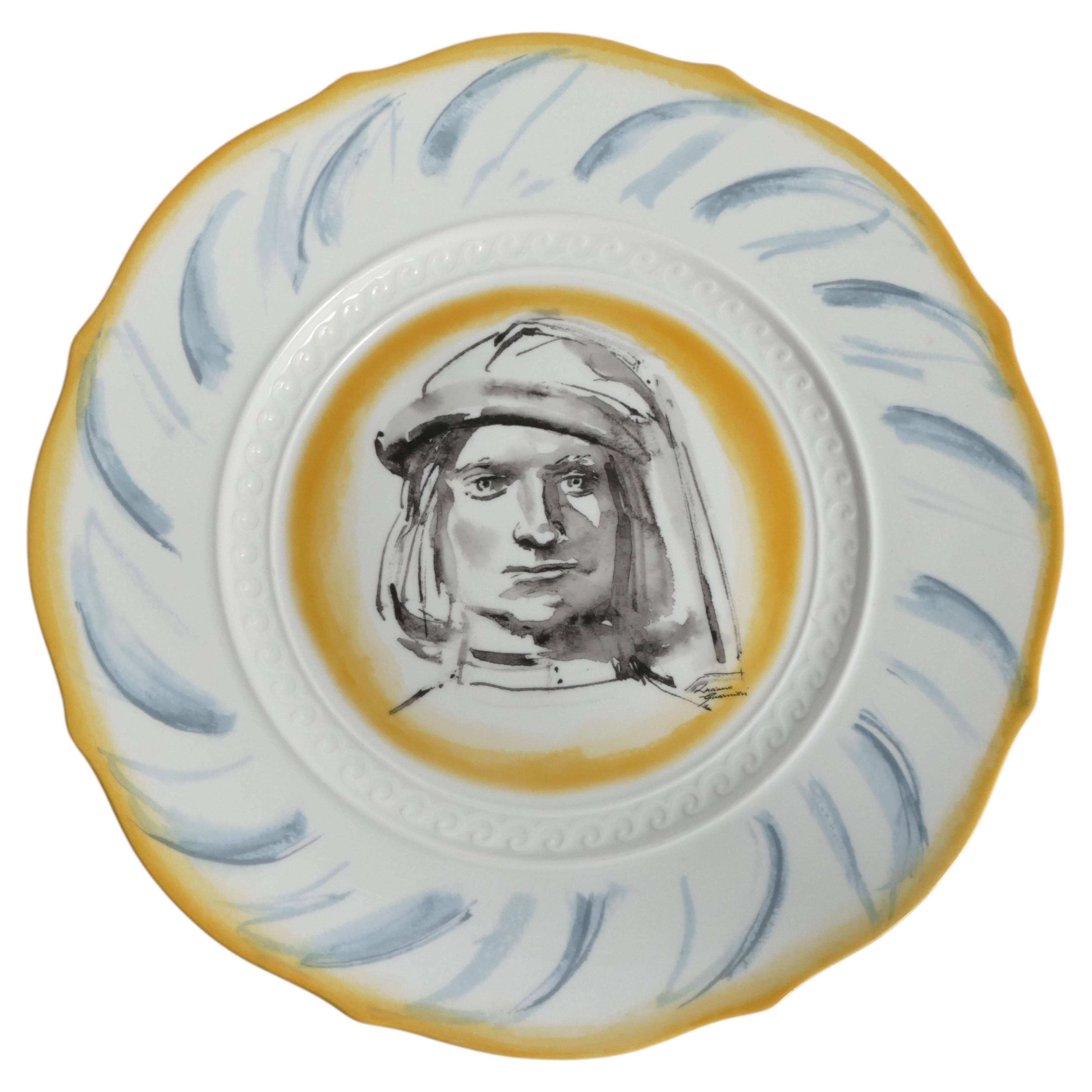 “Lorenzo il Magnifico” Wall Plate by Luciano Guarnier for Richard Ginori, Italy