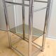 Two-tray console in smoked glass and chrome metal / vintage 70s-80s