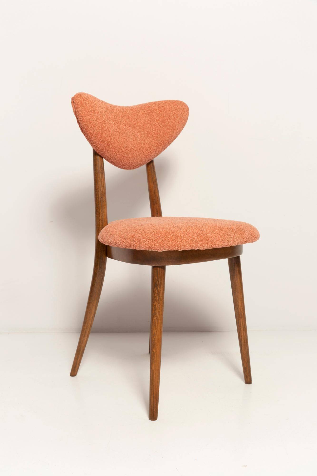 Vintage Heart Chair in Orange Velvet, Europe, 1960s