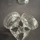 6 Baccarat champagne coupes with Greek engraving, slanted.